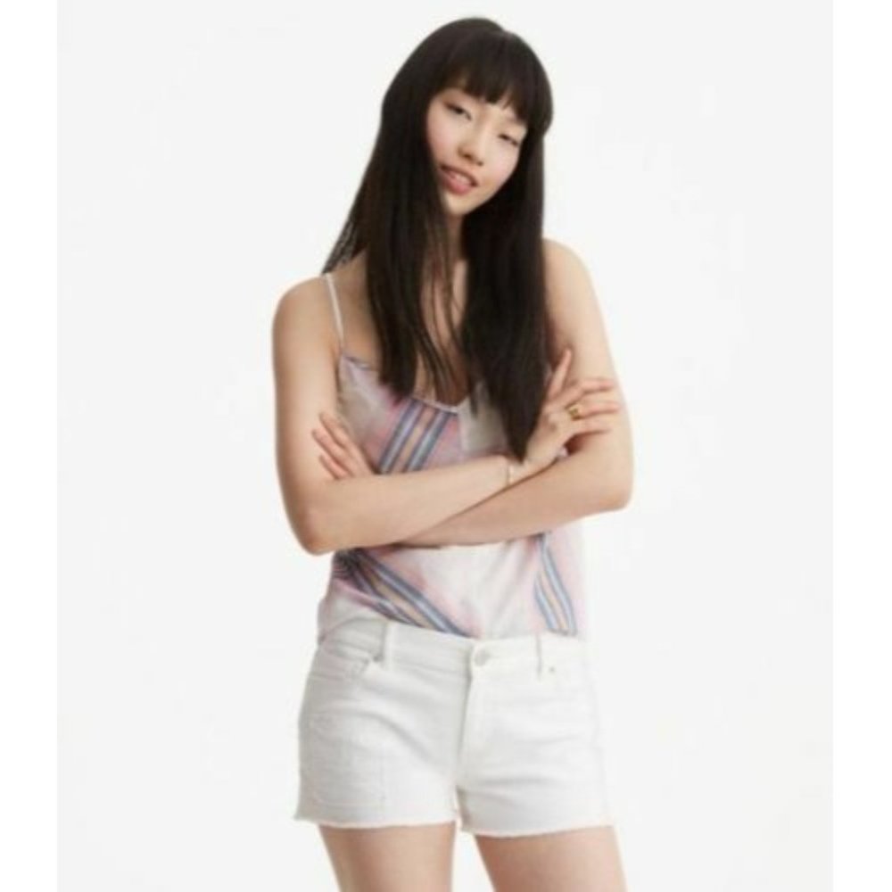 NWT  LOU & GREY DENIM PATCHWORK SHORTS 6